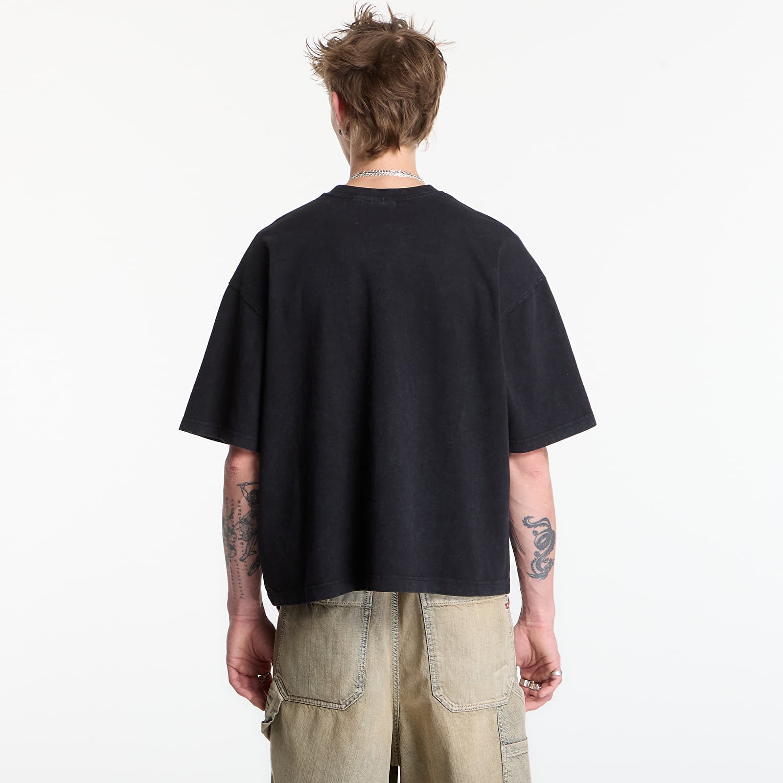 Men's T-shirts Daily Paper Shield Helmet Ss T-Shirt Washed Black