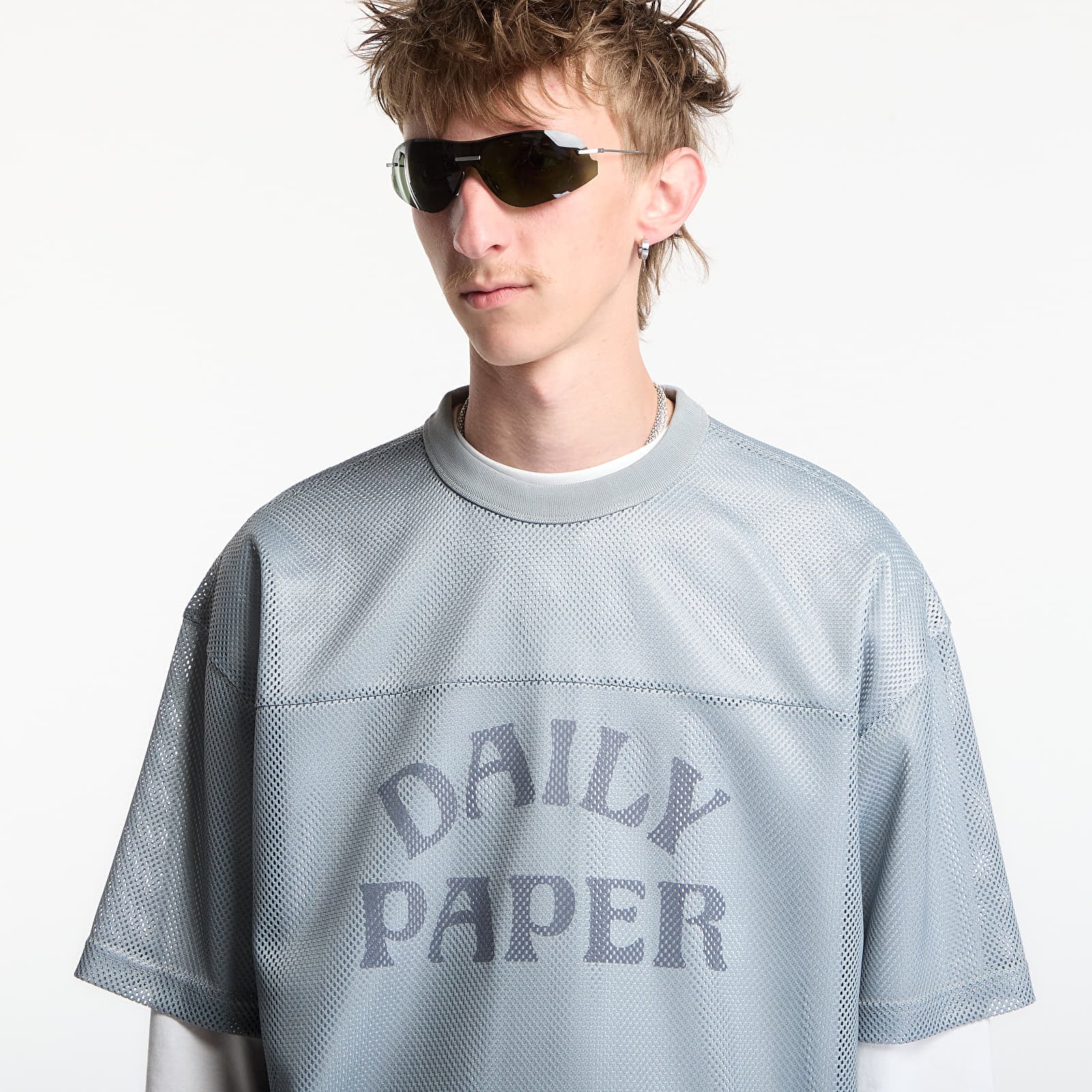 Men's T-shirts Daily Paper Boxy Mesh T-Shirt Dawn Blue