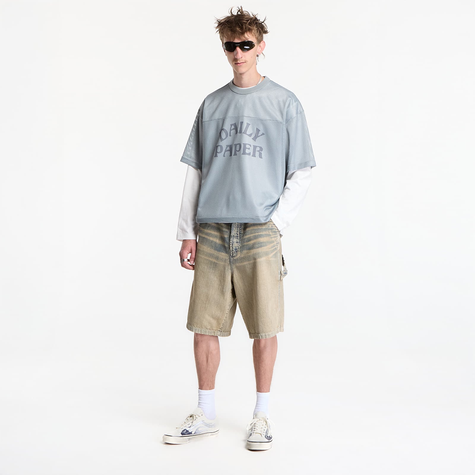 Men's T-shirts Daily Paper Boxy Mesh T-Shirt Dawn Blue