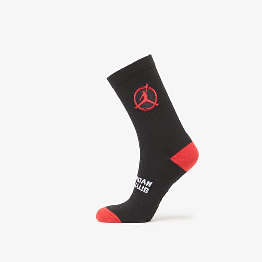 Jordan Flight Club Cushioned Crew Socks Black/ University Red/ University Red