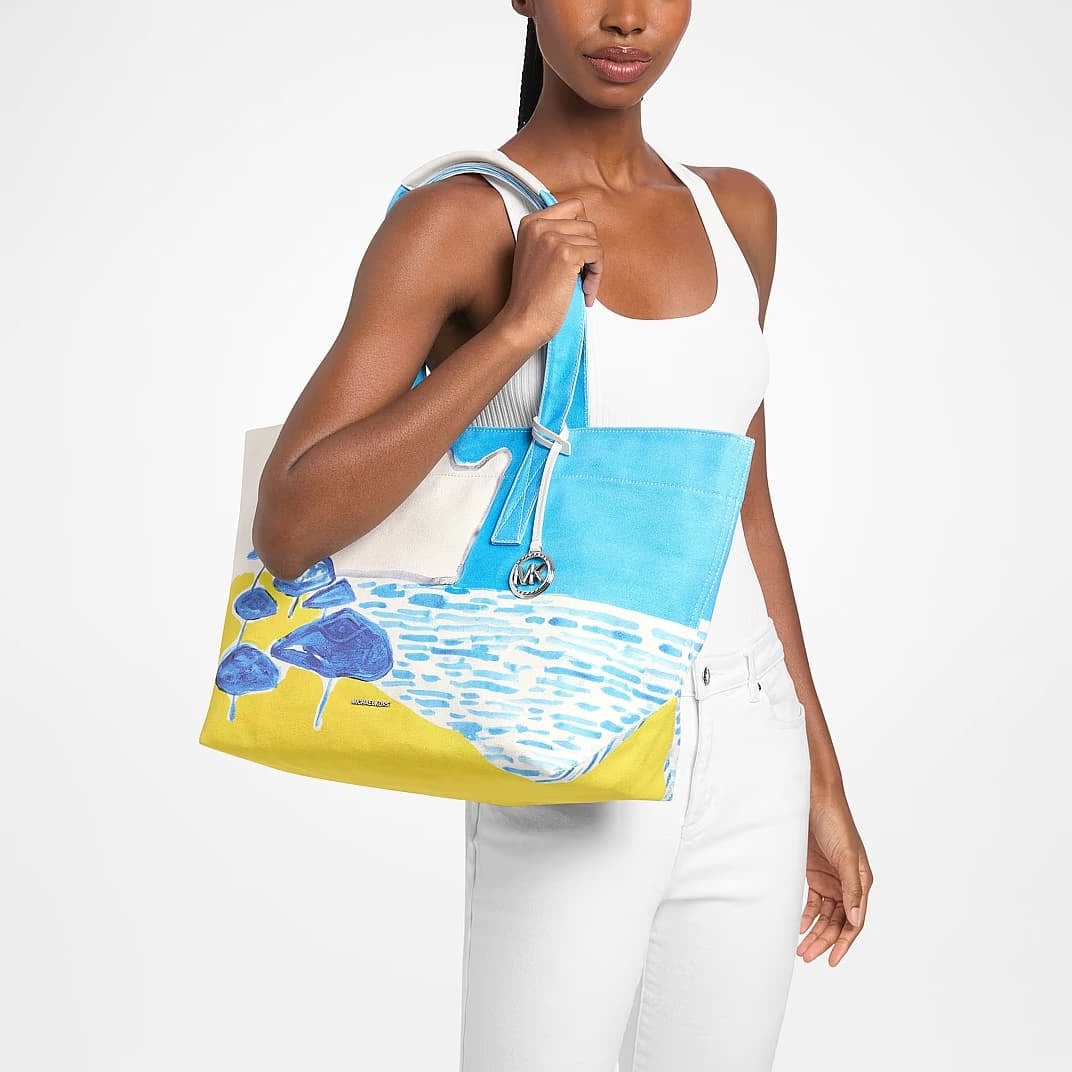 Rankinės Michael Kors X Christina Zimpel Large Tote Milos Blue