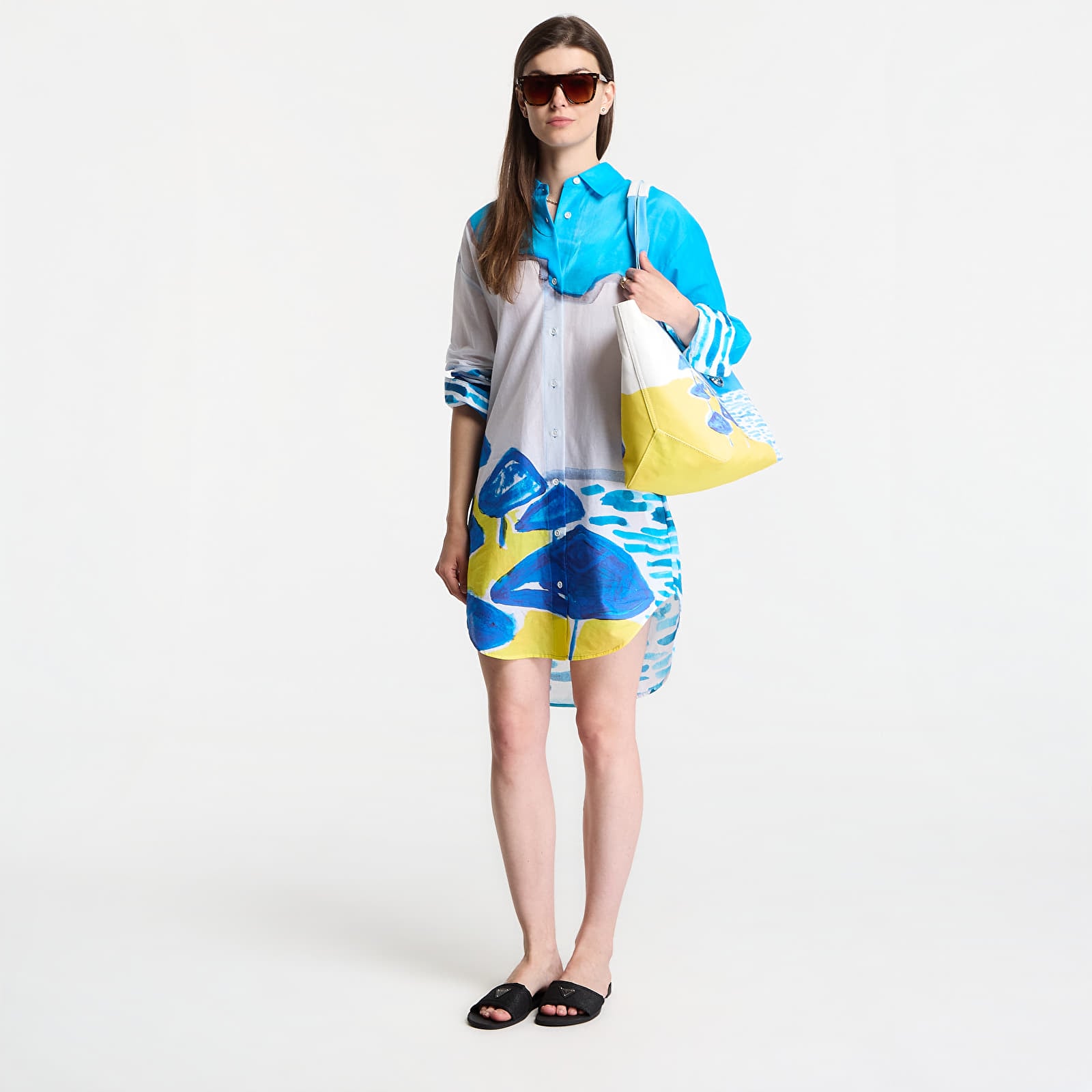 Abiti Michael Kors X Christina Zimpel Beach Shirt Dress White