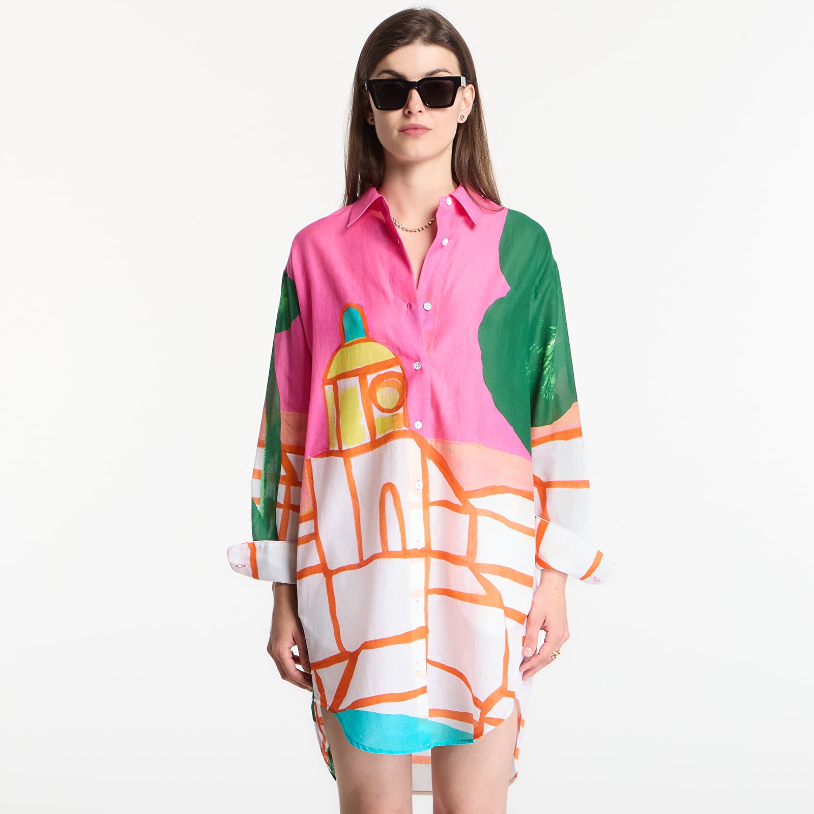 Abiti Michael Kors X Christina Zimpel St Tropez Shirt Dress White