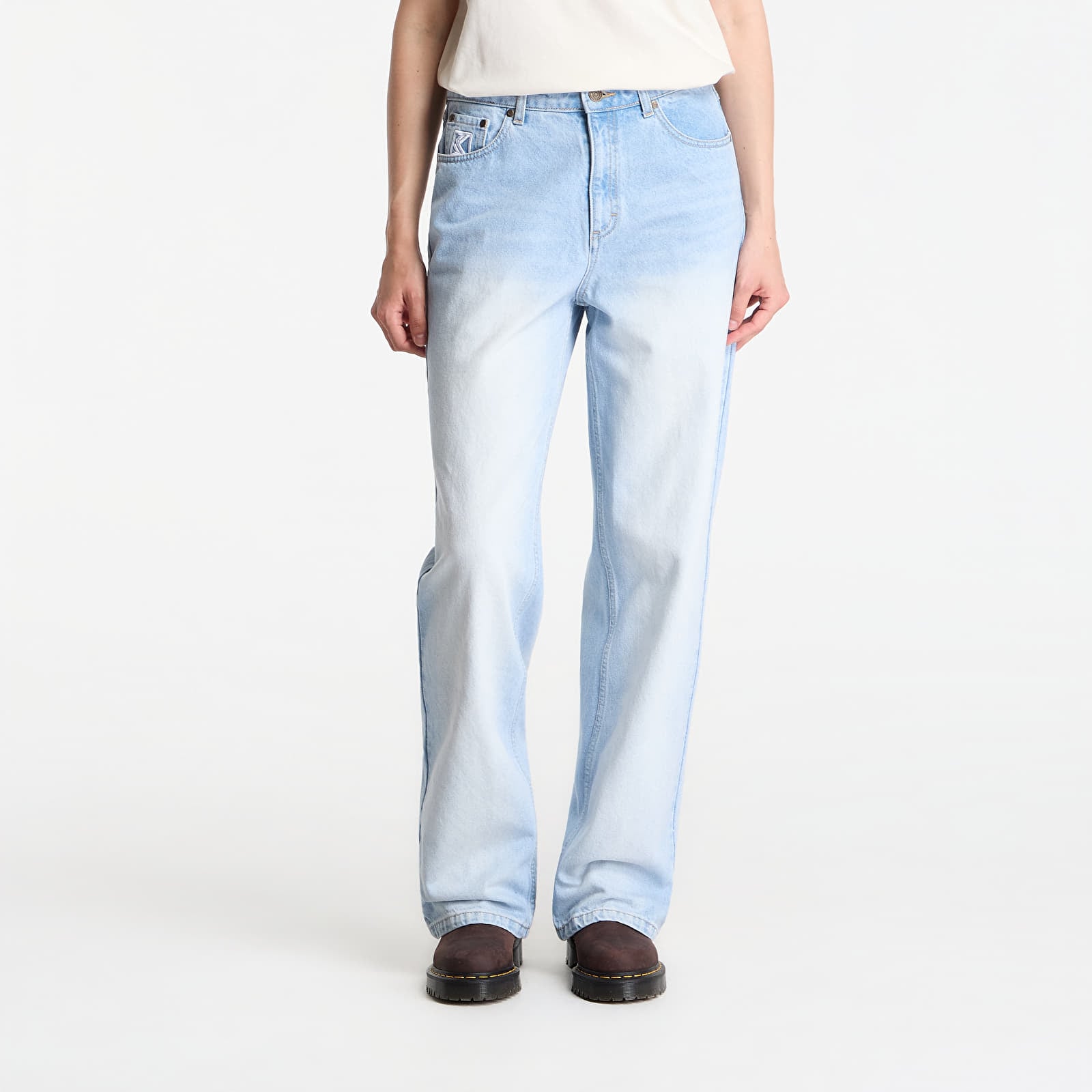Kavbojke  Karl Kani Og Five Pocket Straight Leg Denim Light Blue Mc