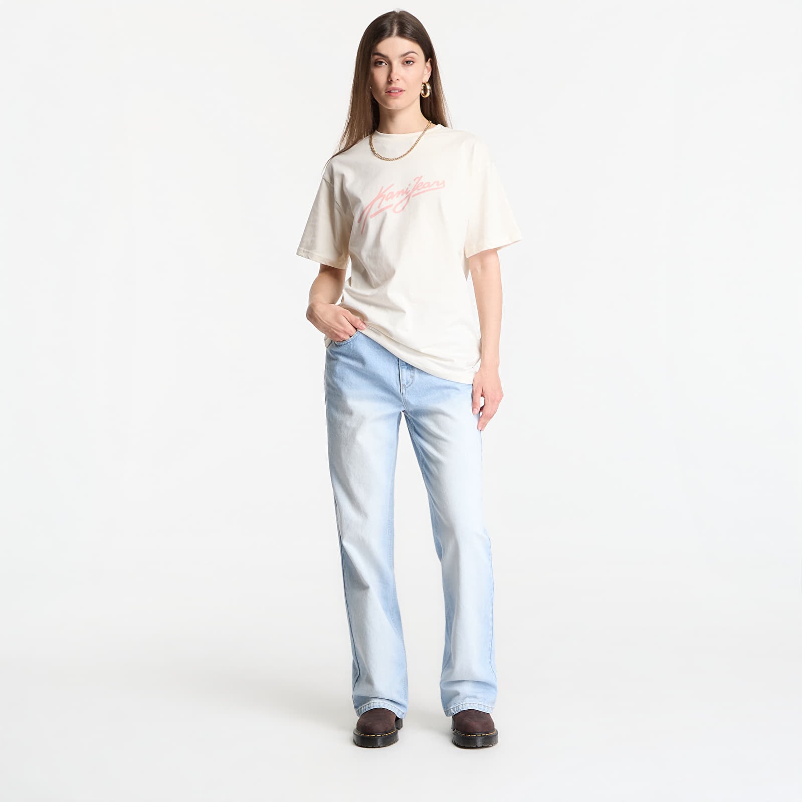 Kavbojke  Karl Kani Og Five Pocket Straight Leg Denim Light Blue Mc