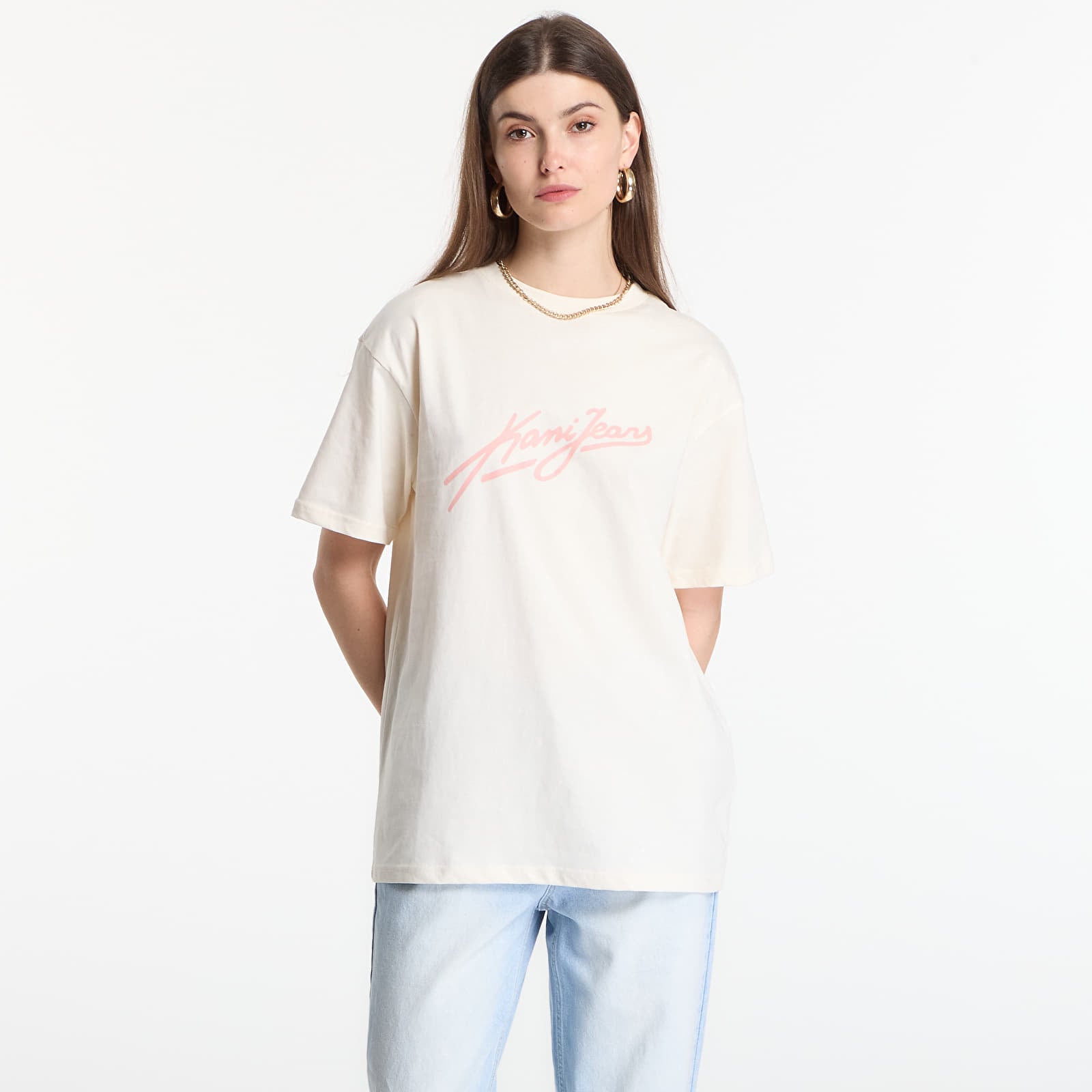 Marškinėliai Karl Kani Kani Jeans Oversized T-Shirt White