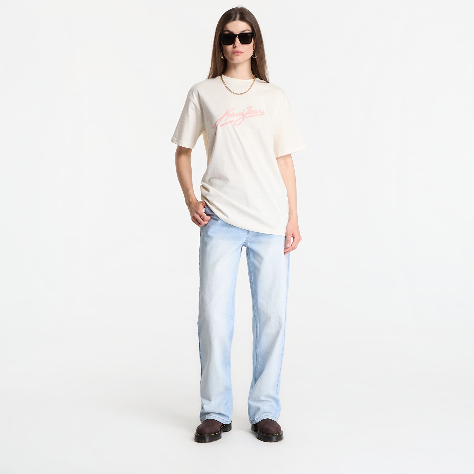 Marškinėliai Karl Kani Kani Jeans Oversized T-Shirt White