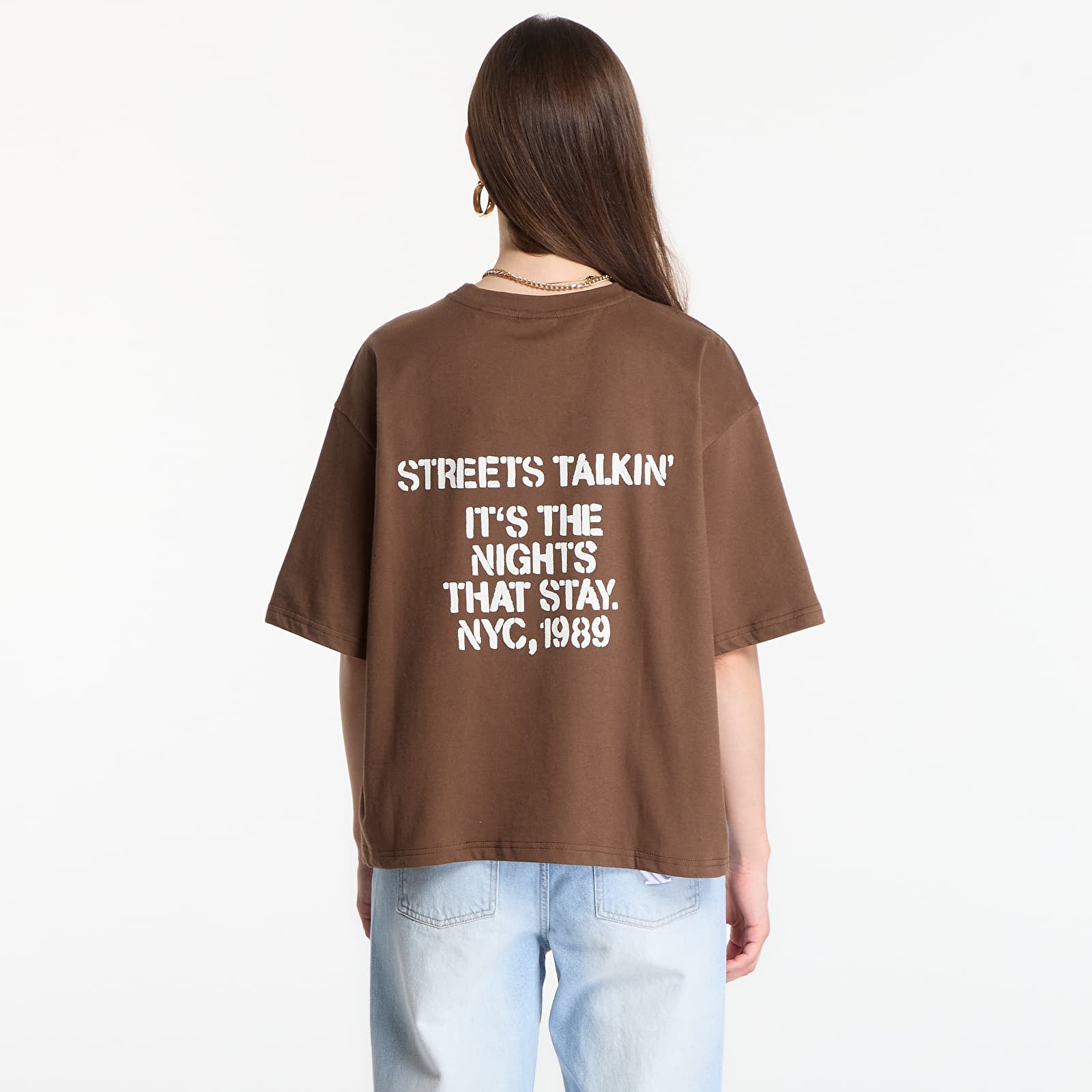 Marškinėliai Karl Kani Signature Stencil Peached Oversized T-Shirt Brown