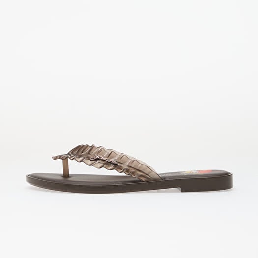 Melissa Flip Flop Slim + Ganni Ad Brown