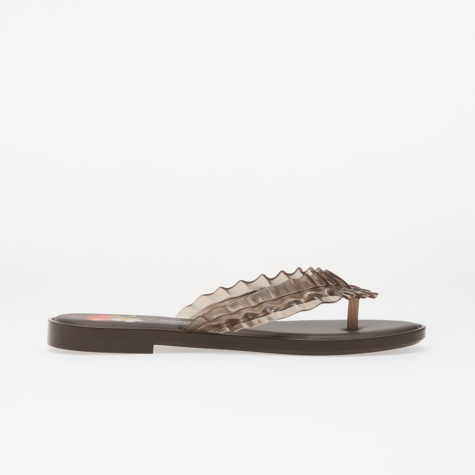 Γυναικεία παπούτσια Melissa Flip Flop Slim + Ganni Ad Brown