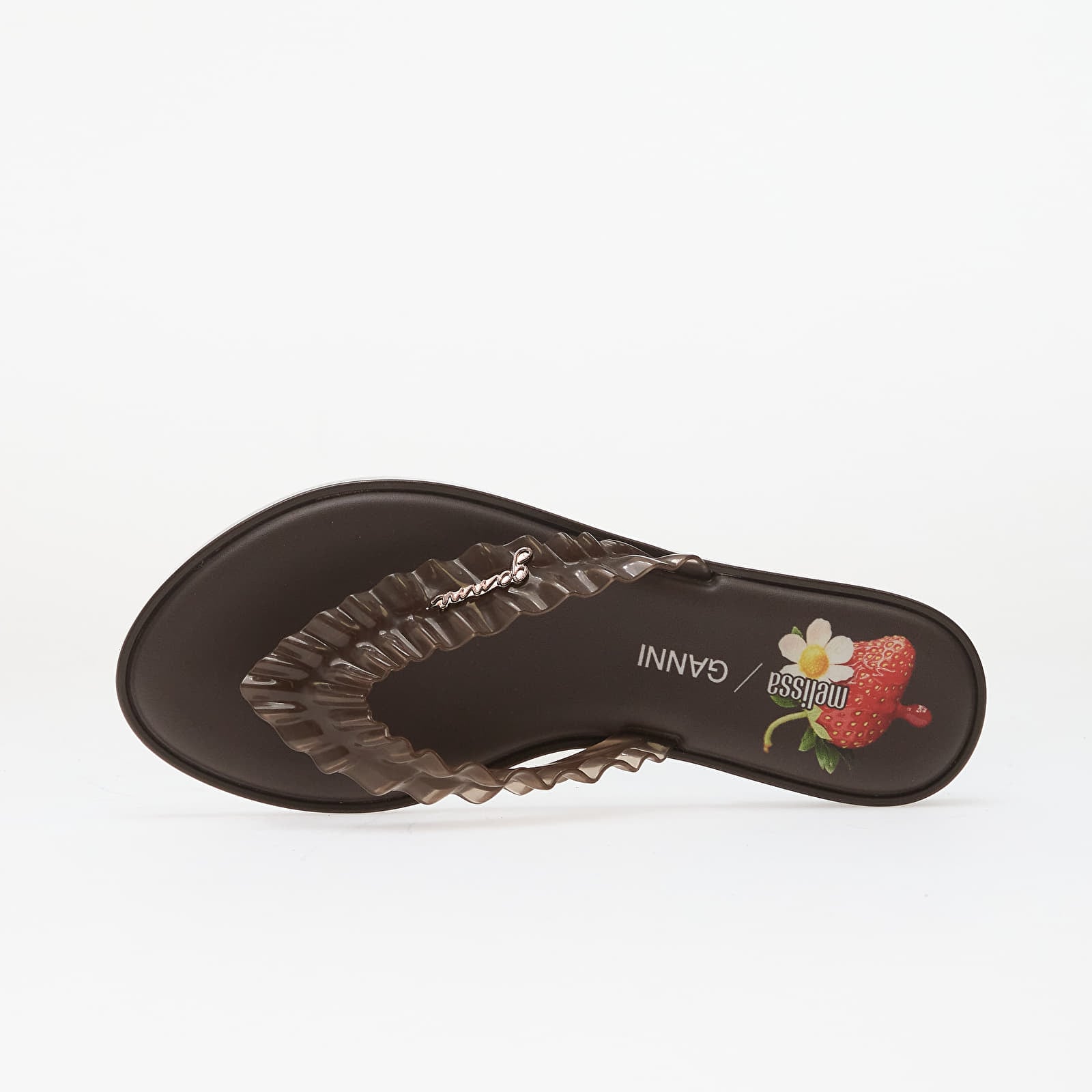 Γυναικεία παπούτσια Melissa Flip Flop Slim + Ganni Ad Brown