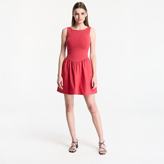 Kleit GAP Sl High Neck Mixed Media Mini Dress Red