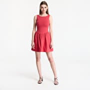 GAP Sl High Neck Mixed Media Mini Dress Red