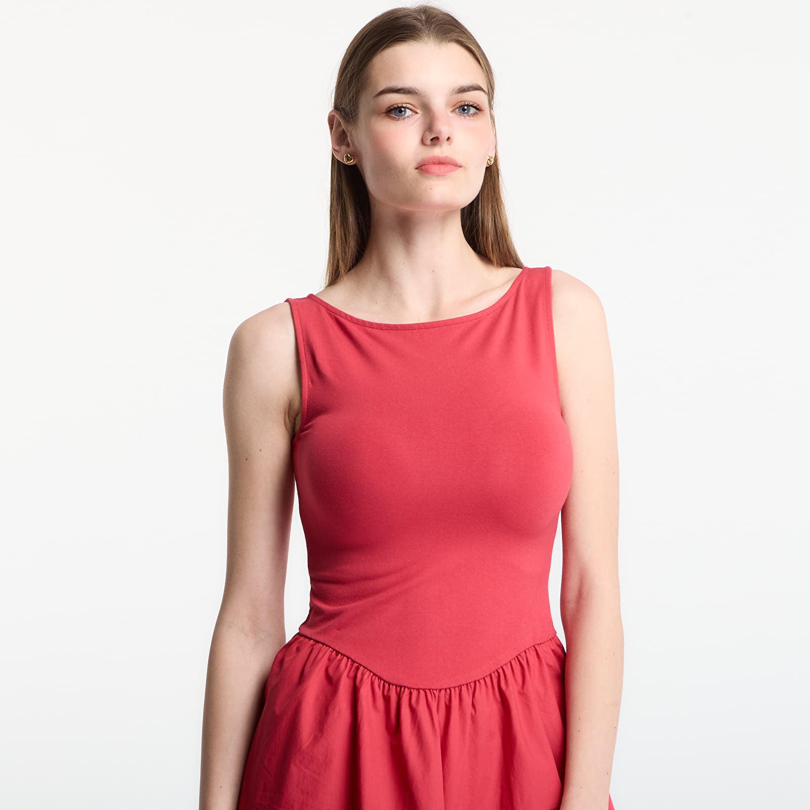 Dresses GAP Sl High Neck Mixed Media Mini Dress Red