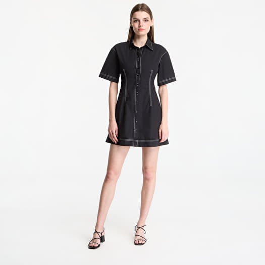 Kleit GAP Ss Fitted Mini Shirtdress Black