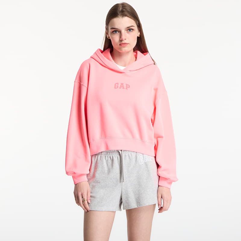 Sweatshirt GAP Pg Cropped Po Hood Pink