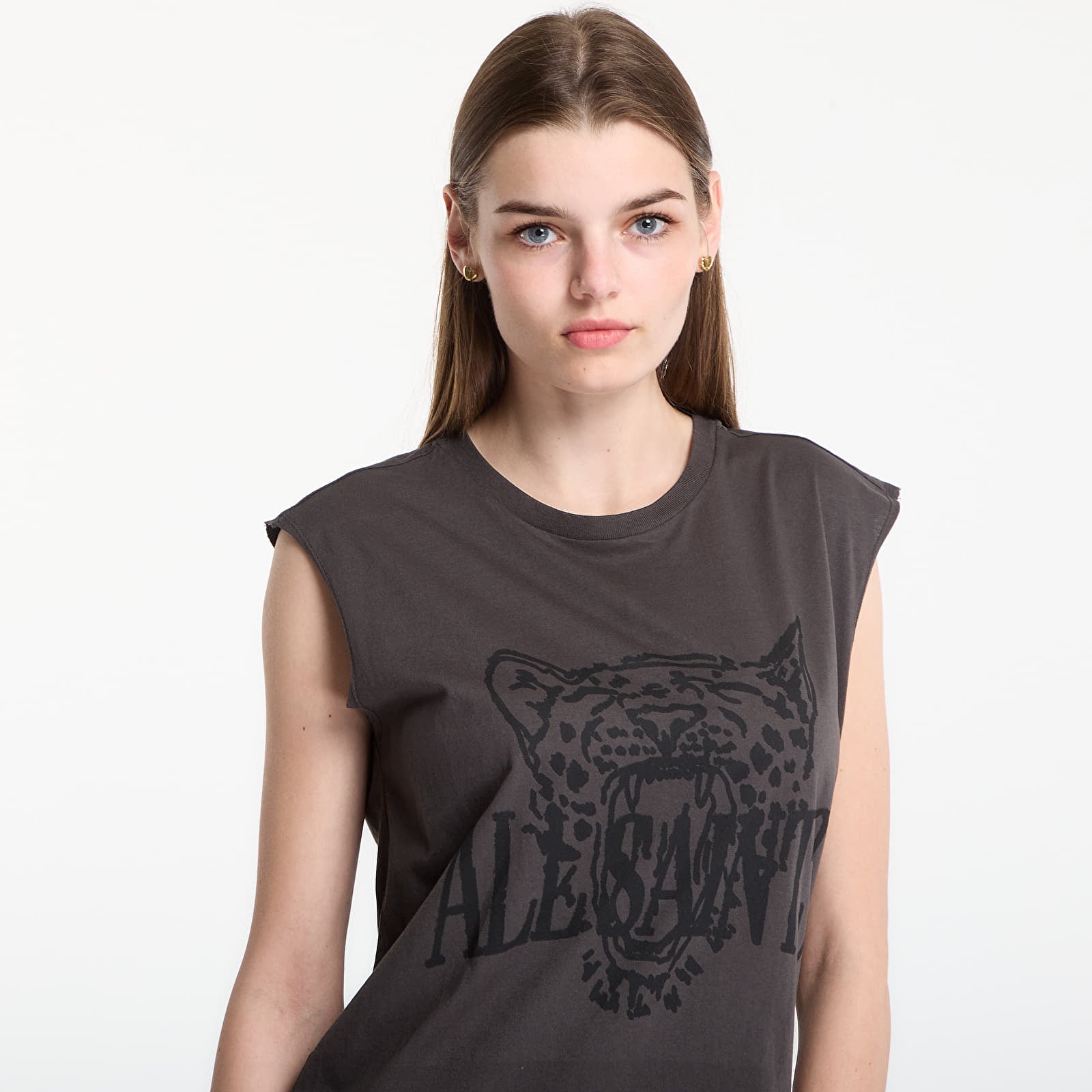 Rochii AllSaints Wild Brooke Dress Washed Grey