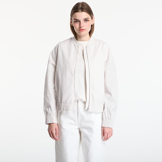 Vestă Calvin Klein Linen Bomber Jacket White Sand