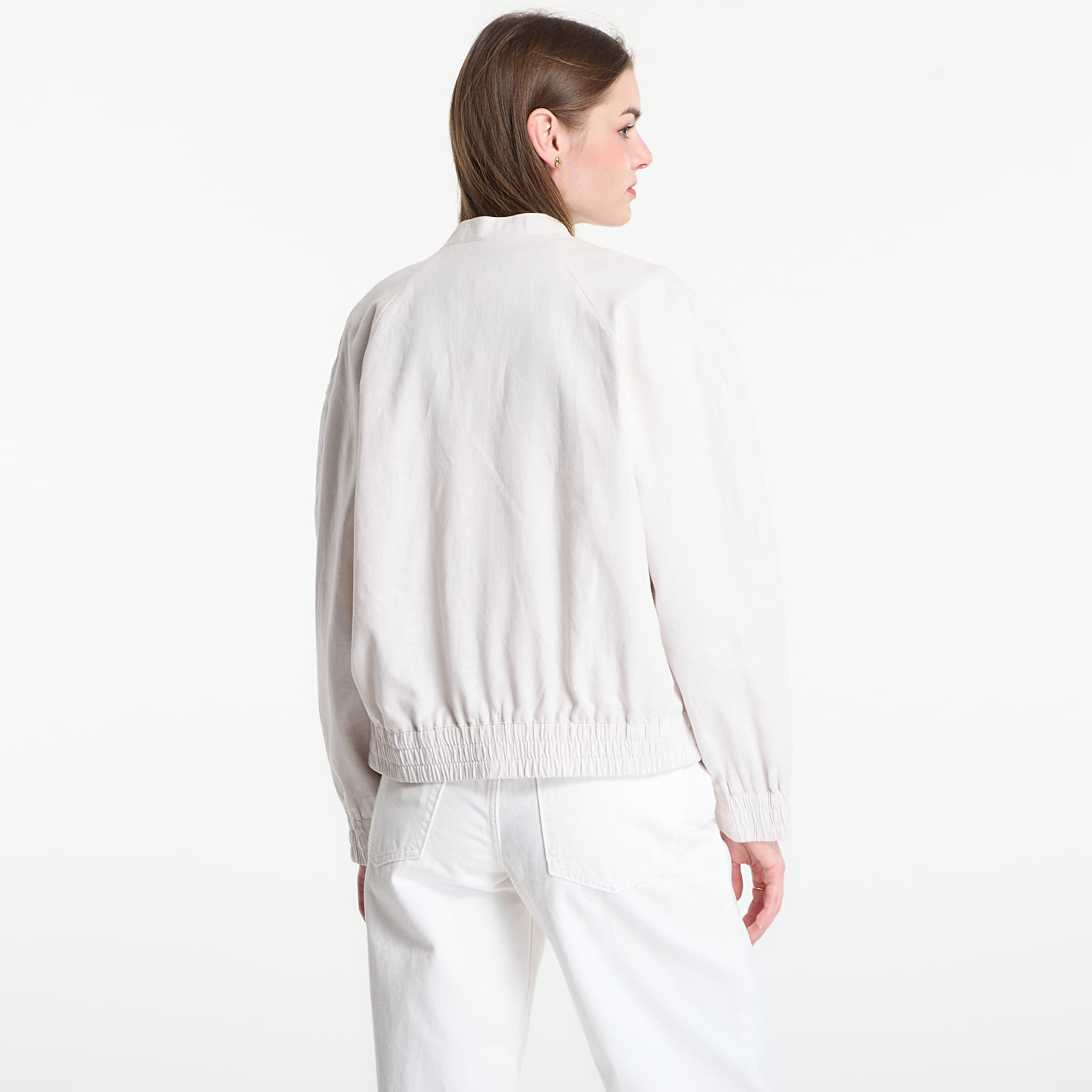 Veste Calvin Klein Linen Bomber Jacket White Sand