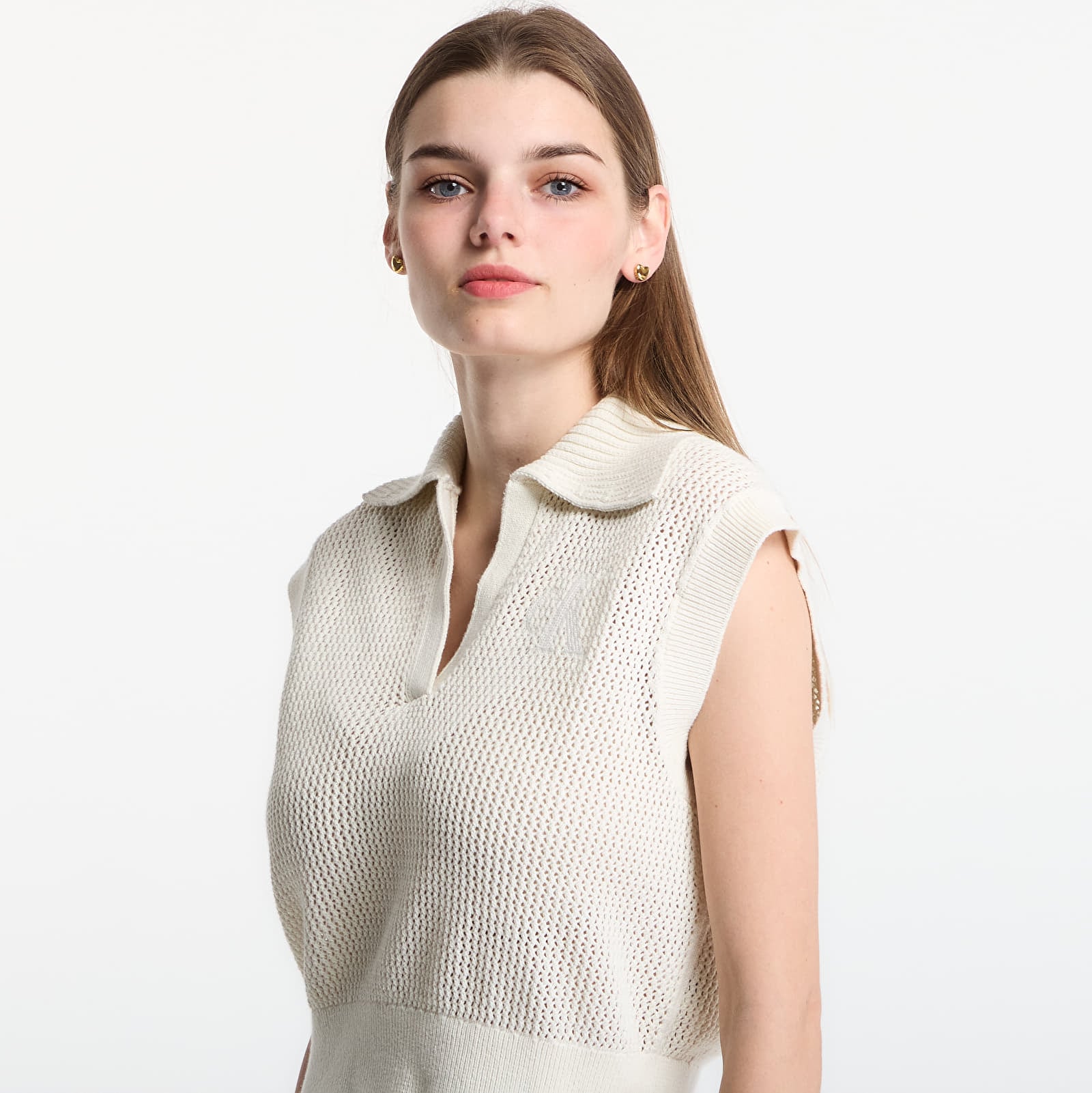 Елеци Calvin Klein Jeans Crochet Cropped Vest Tofu