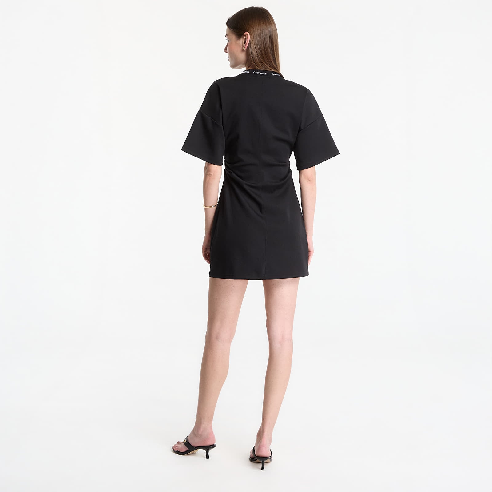 Рокли Calvin Klein Jeans Ss Logo Rib Interlock T-Shirt Dress Black