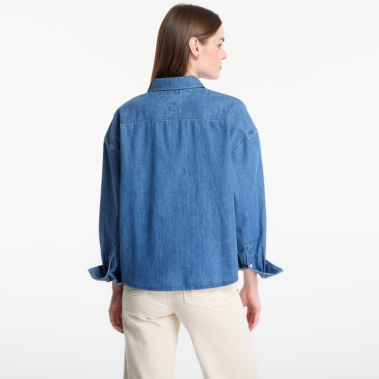 Shirts Tommy Hilfiger Light Denim Boxy Shirt Ls Mid Blue Wash