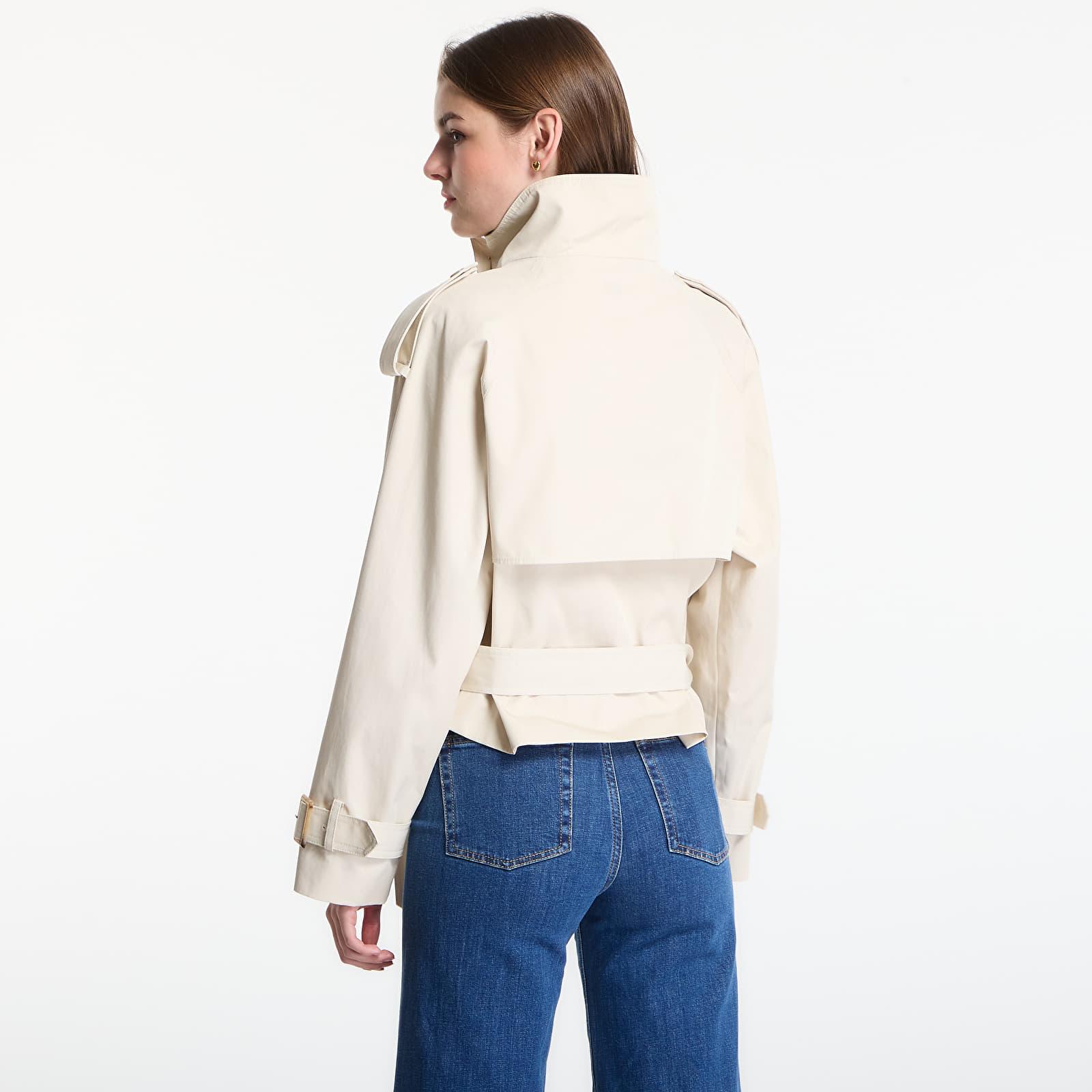 Jacken Tommy Hilfiger Cotton Crop Trench Jacket Light Silt