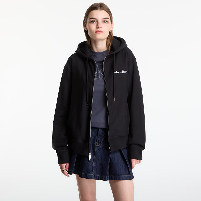 Φούτερ Calvin Klein LS Prm Tery Script FZ Hoodie Black