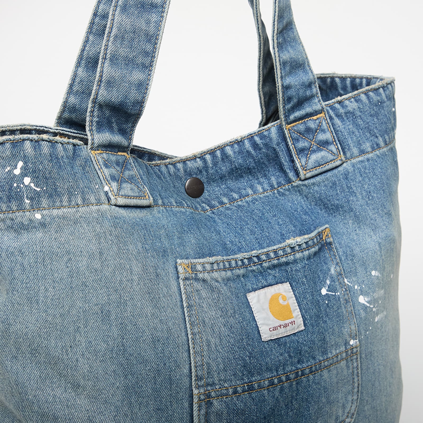 Plecu somas Carhartt WIP Denim Tote Blue Destroy Wash, Splatter