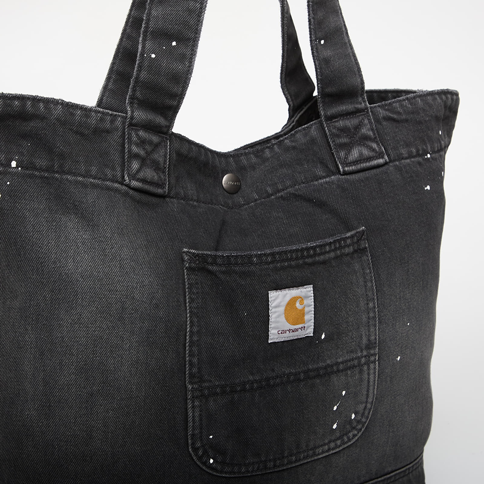 Plecu somas Carhartt WIP Denim Tote Black Destroy Wash, Splatter