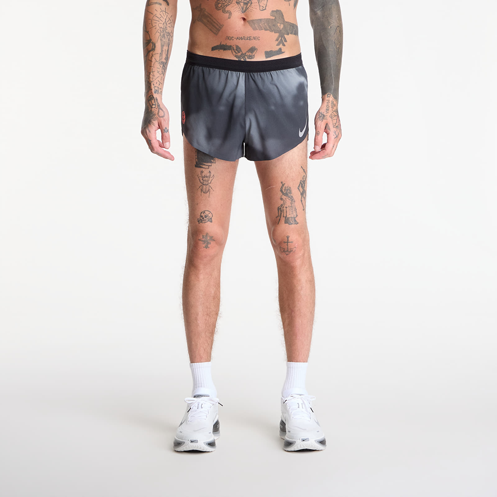 Shorts för män Nike AeroSwift Men's Dri-FIT ADV 2" Brief-Lined Running Shorts Black/ Dk Smoke Grey/ Bright Crimson