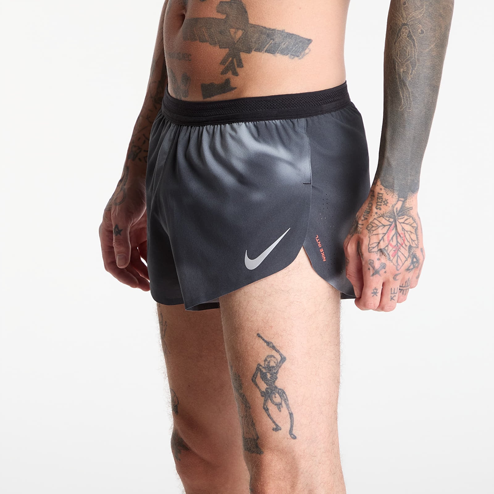 Shorts för män Nike AeroSwift Men's Dri-FIT ADV 2" Brief-Lined Running Shorts Black/ Dk Smoke Grey/ Bright Crimson