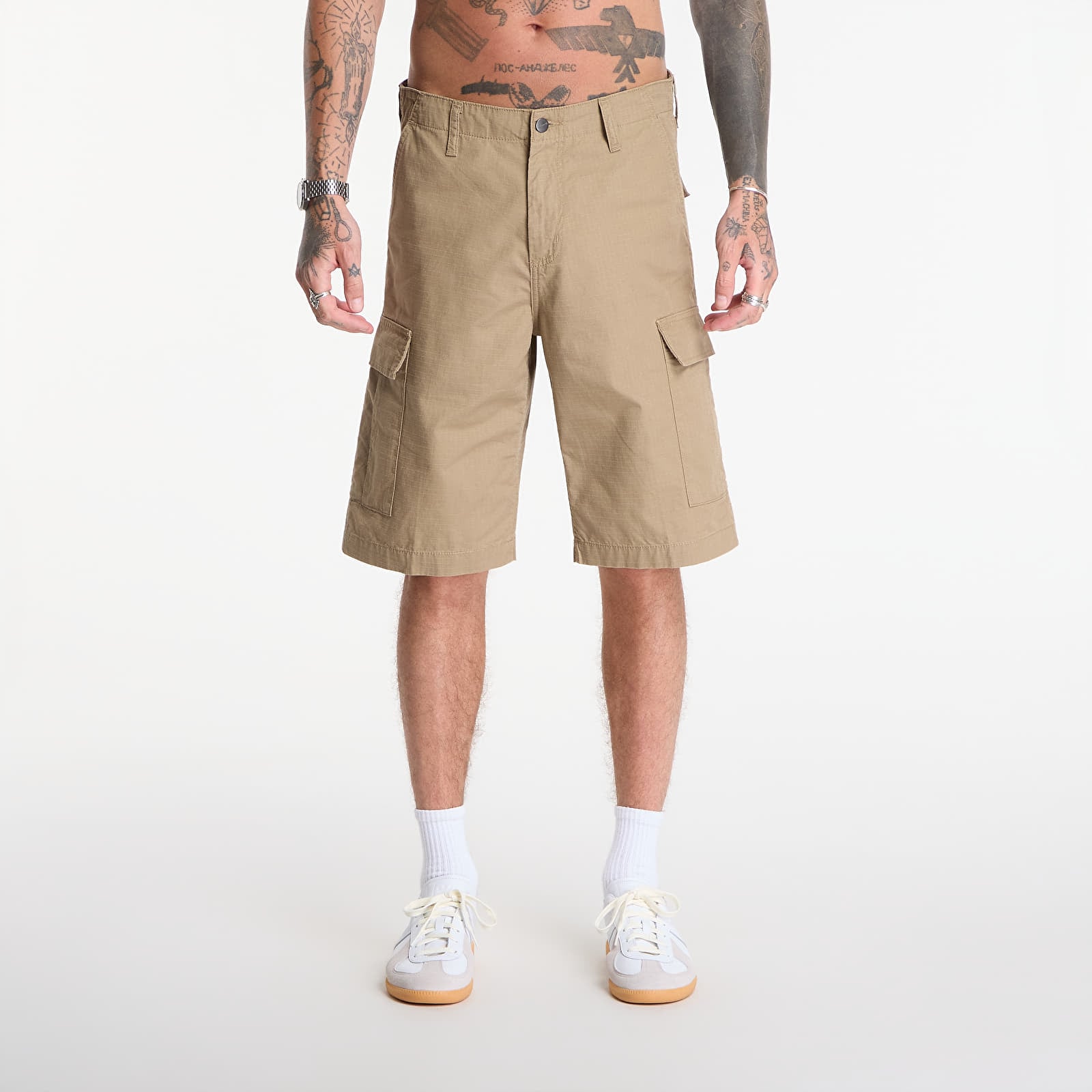 Shorts for menn Carhartt WIP Regular Cargo Short Leather Rinsed