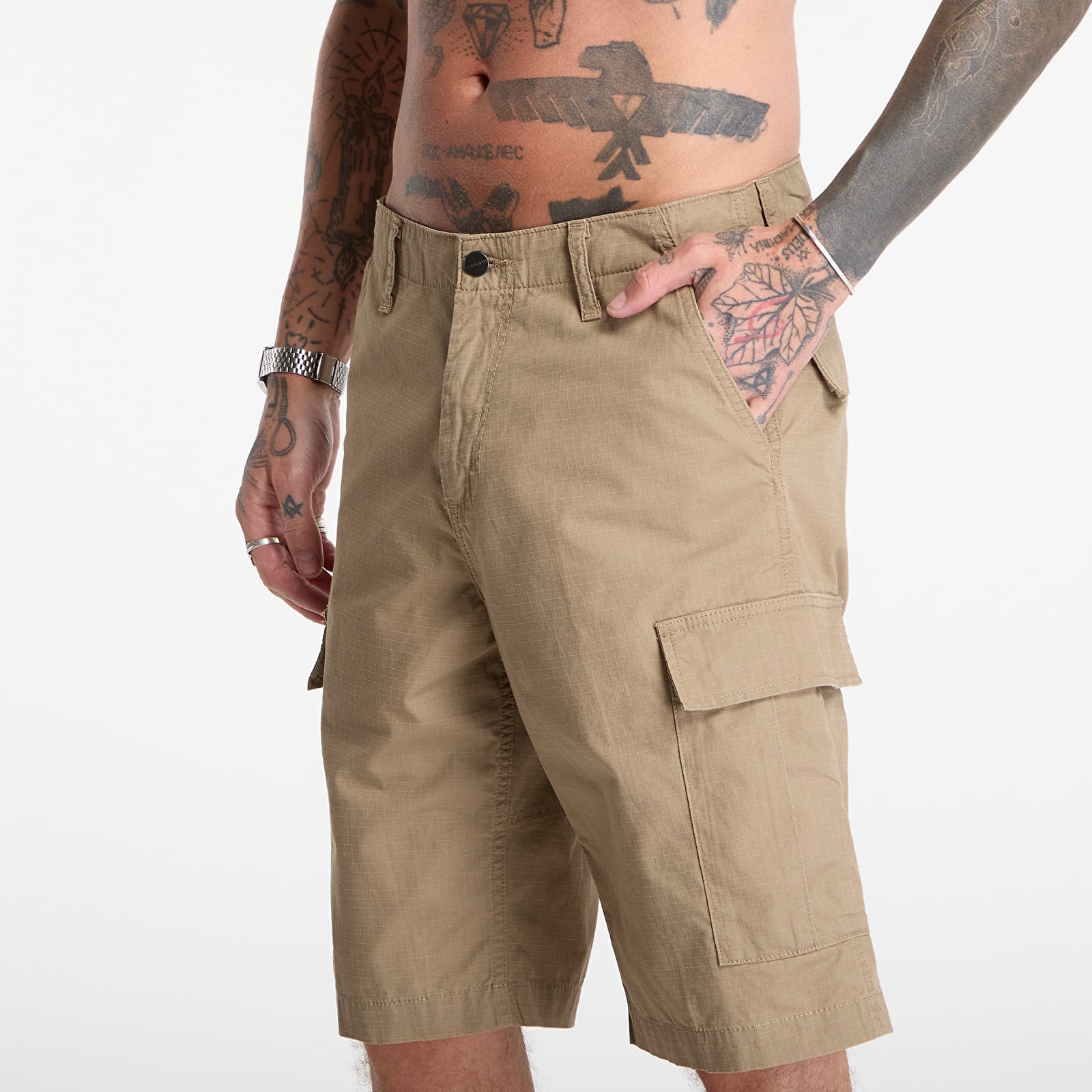 Shorts for menn Carhartt WIP Regular Cargo Short Leather Rinsed
