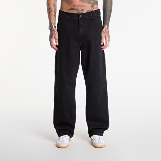 Džínsy Carhartt WIP Single Knee Pant Black Stone Washed