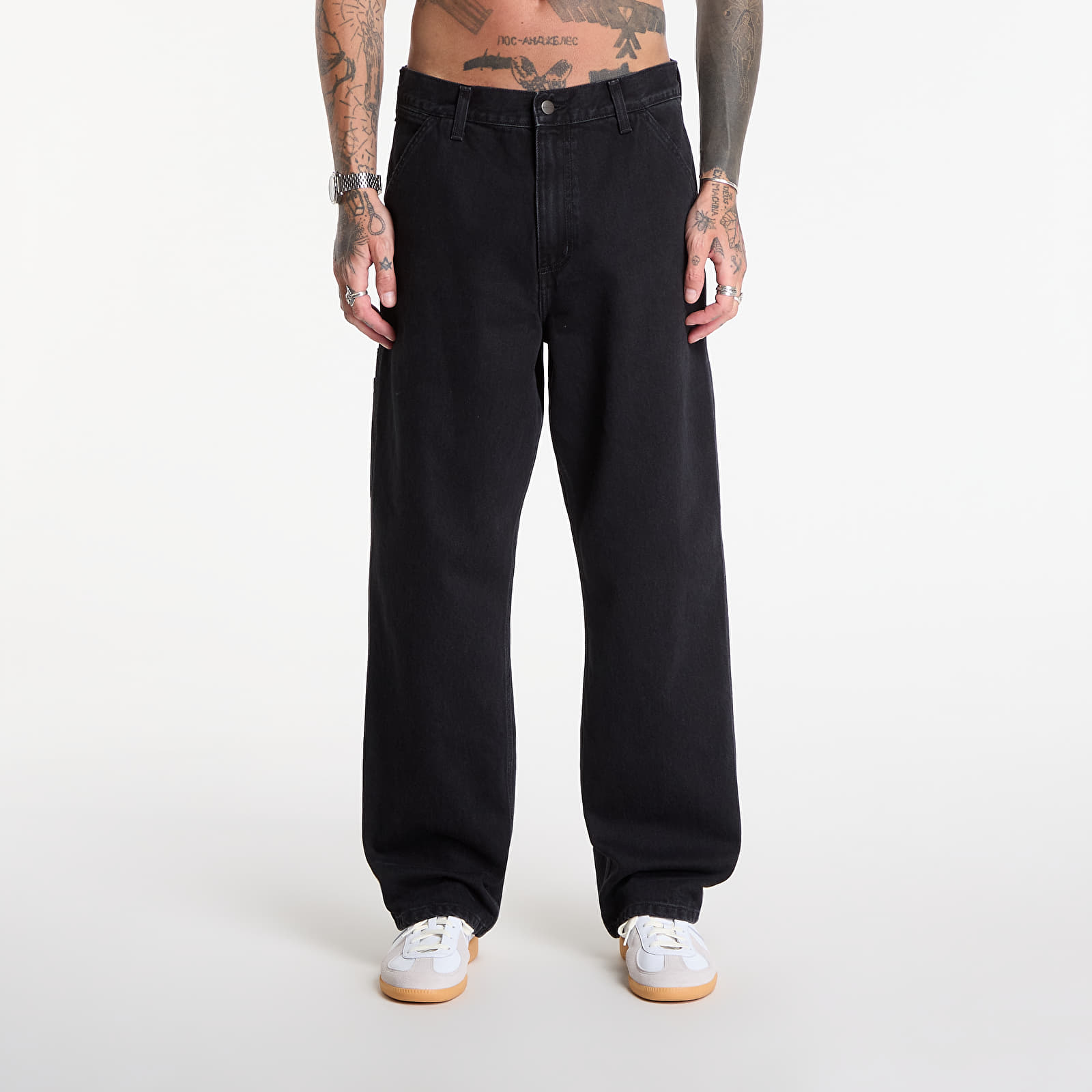 Muške traperice Carhartt WIP Single Knee Pant Black Stone Washed