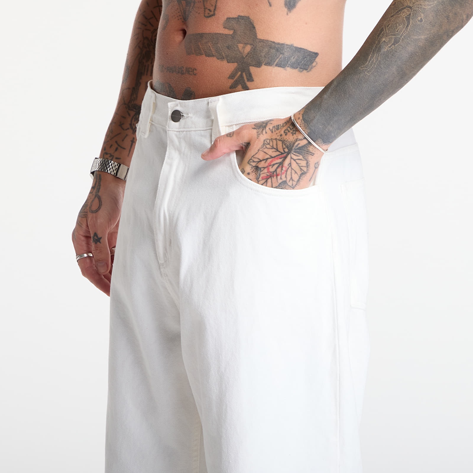 Muške traperice Carhartt WIP Brandon Pant White Rinsed