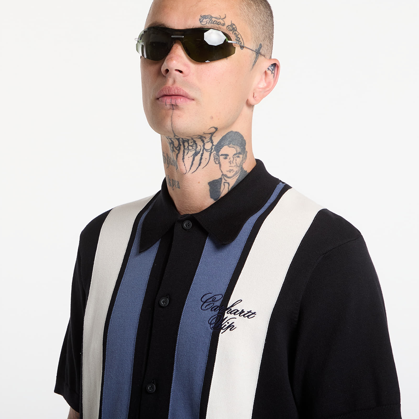 Men's T-shirts Carhartt WIP S/S Mello Knit Shirt UNISEX Mello Stripe/ Black