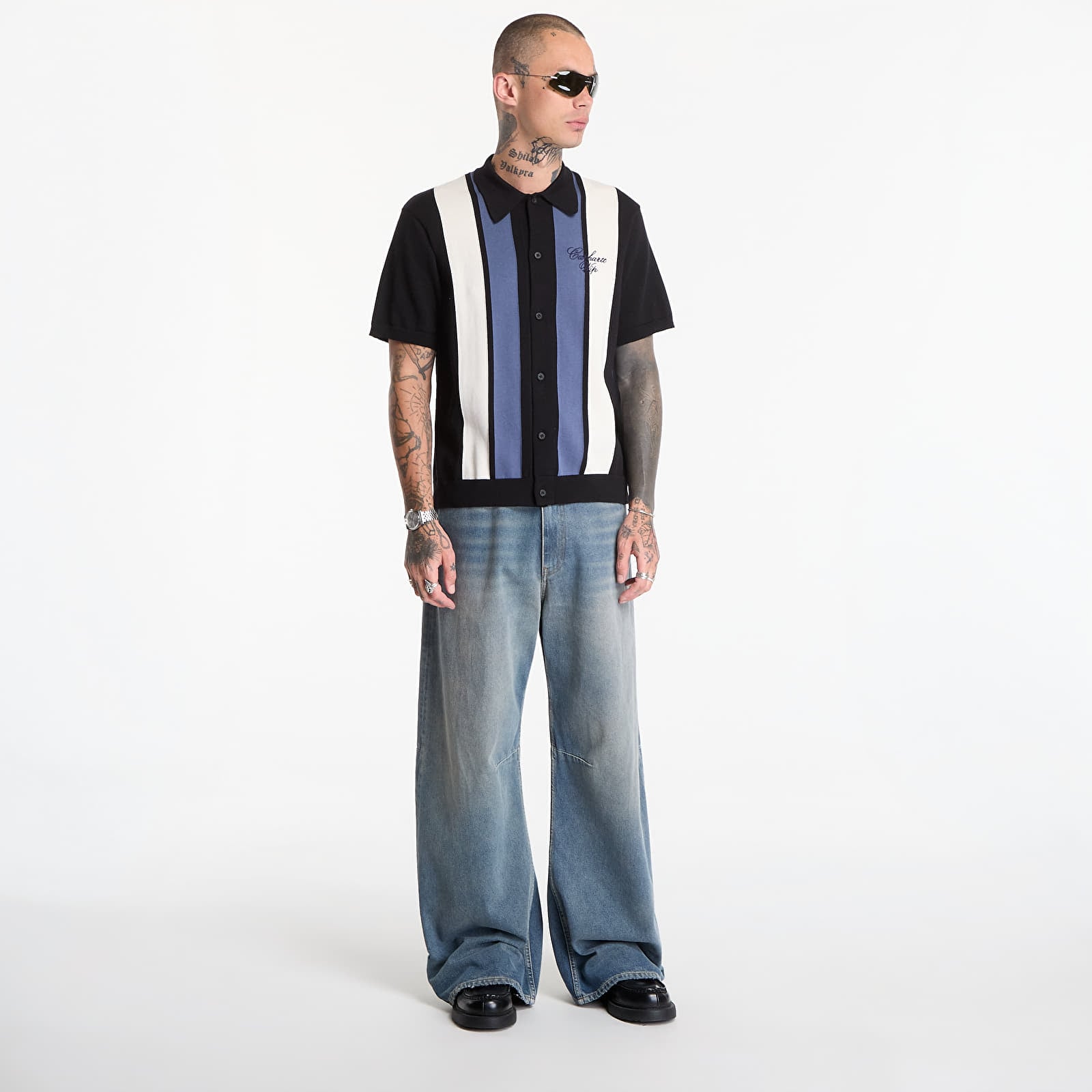 Men's T-shirts Carhartt WIP S/S Mello Knit Shirt UNISEX Mello Stripe/ Black