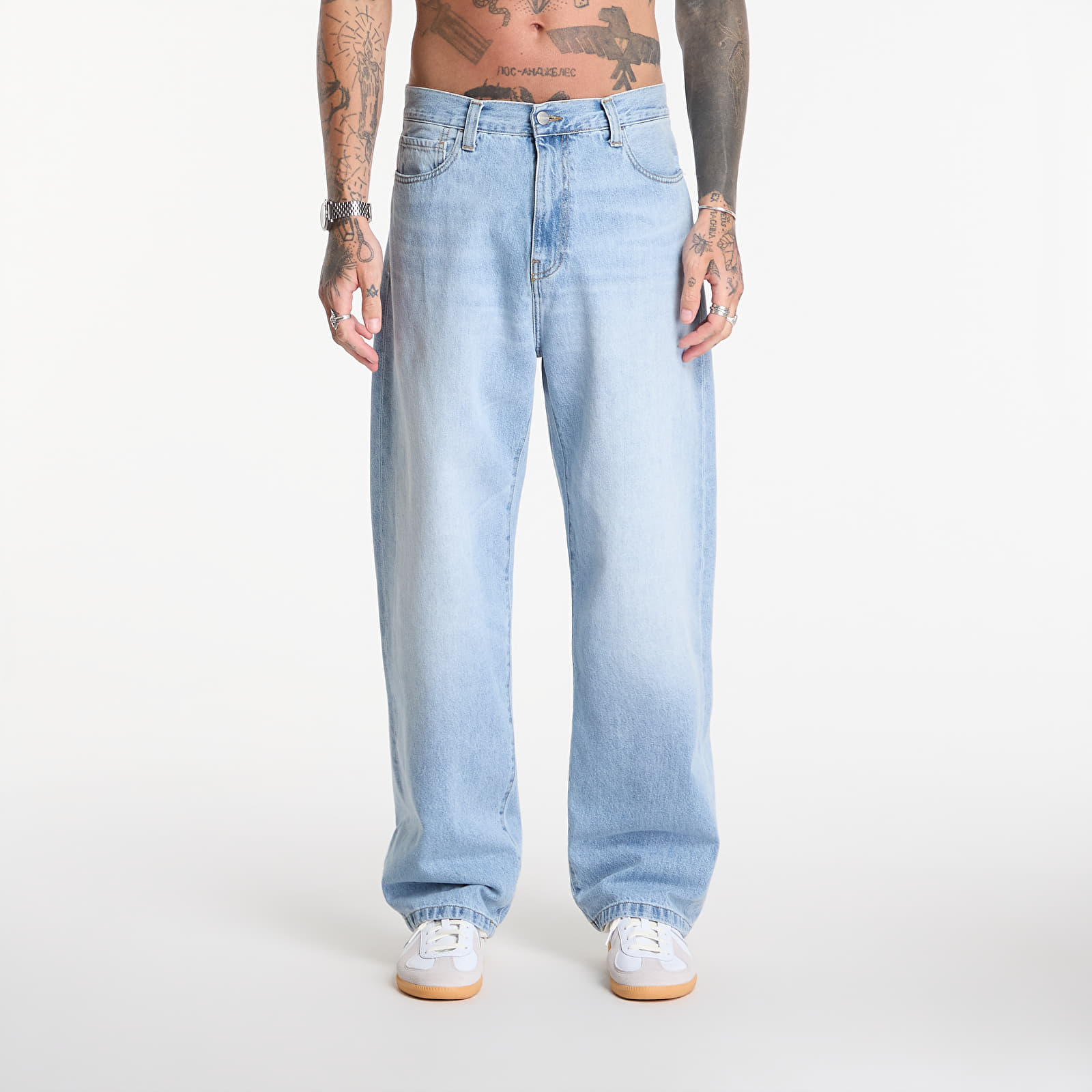 Jeans for menn Carhartt WIP Landon Pant Blue Heavy Worn Bleached