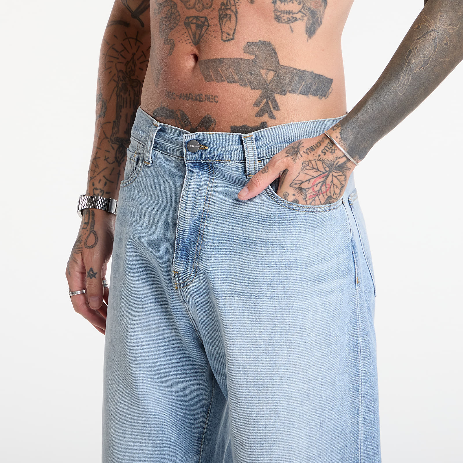 Jeans for menn Carhartt WIP Landon Pant Blue Heavy Worn Bleached