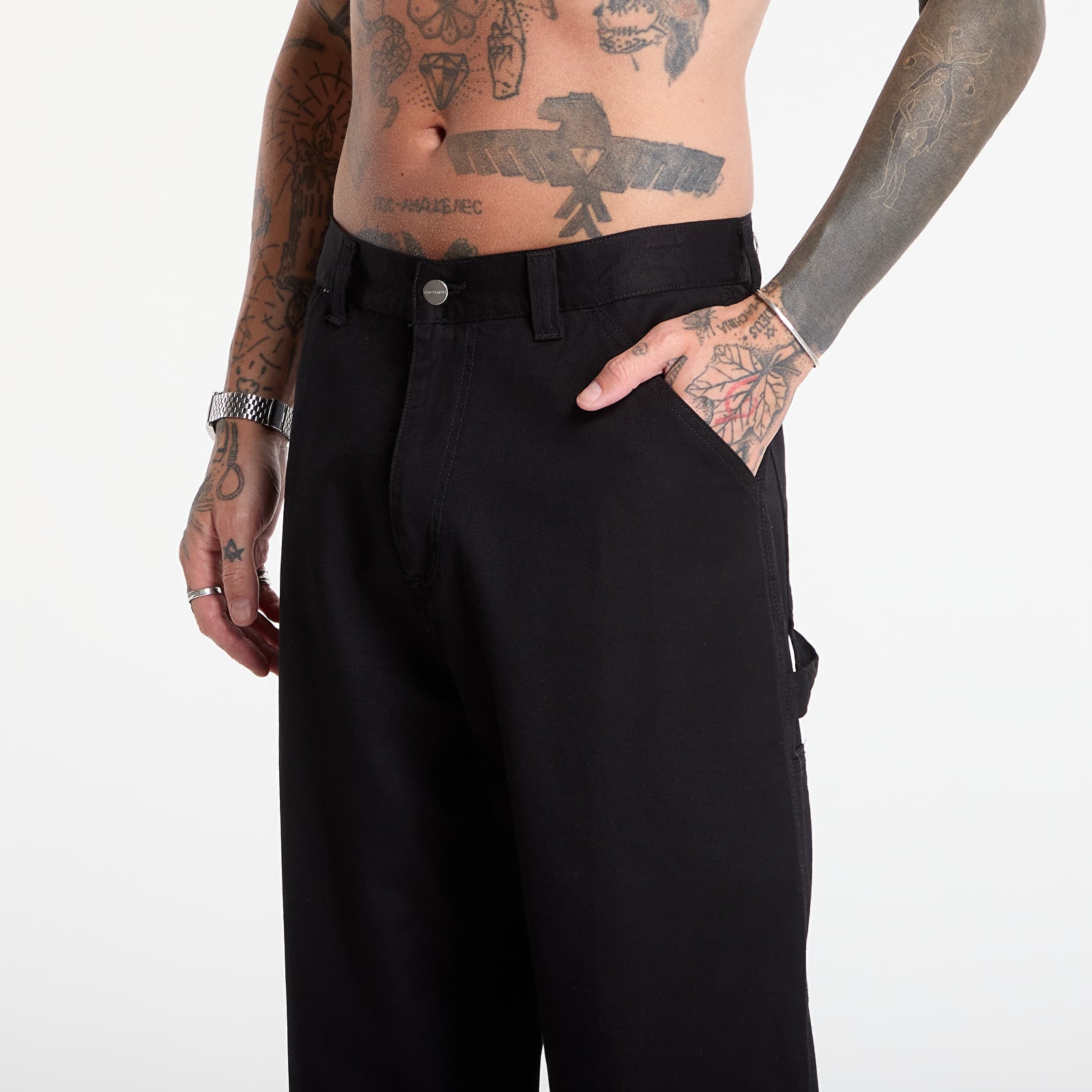 Jeans for menn Carhartt WIP OG Single Knee Pant Black Rinsed
