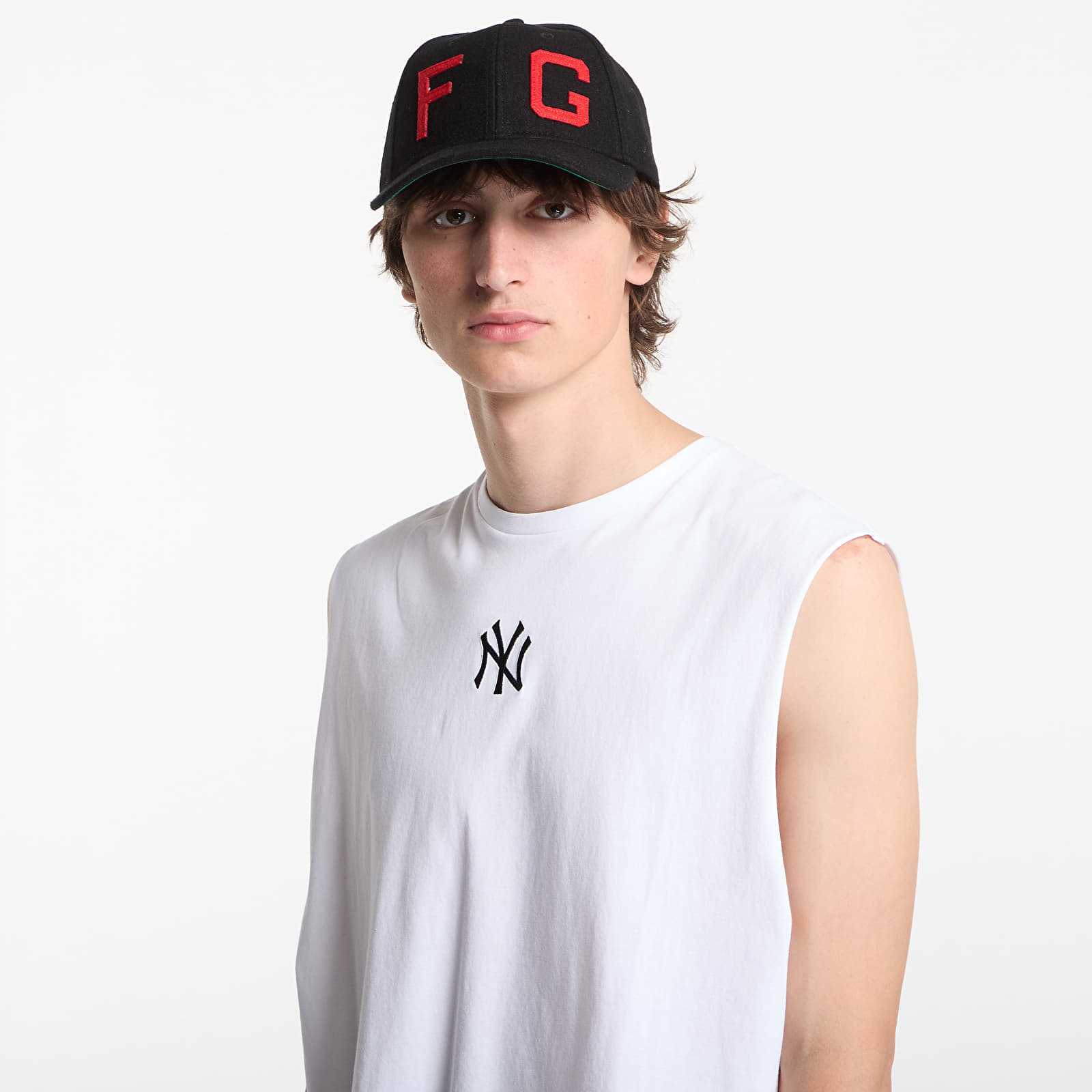 Vīriešu topi New Era MLB Nos Midi Sleeveless Tee New York Yankees UNISEX Optic White