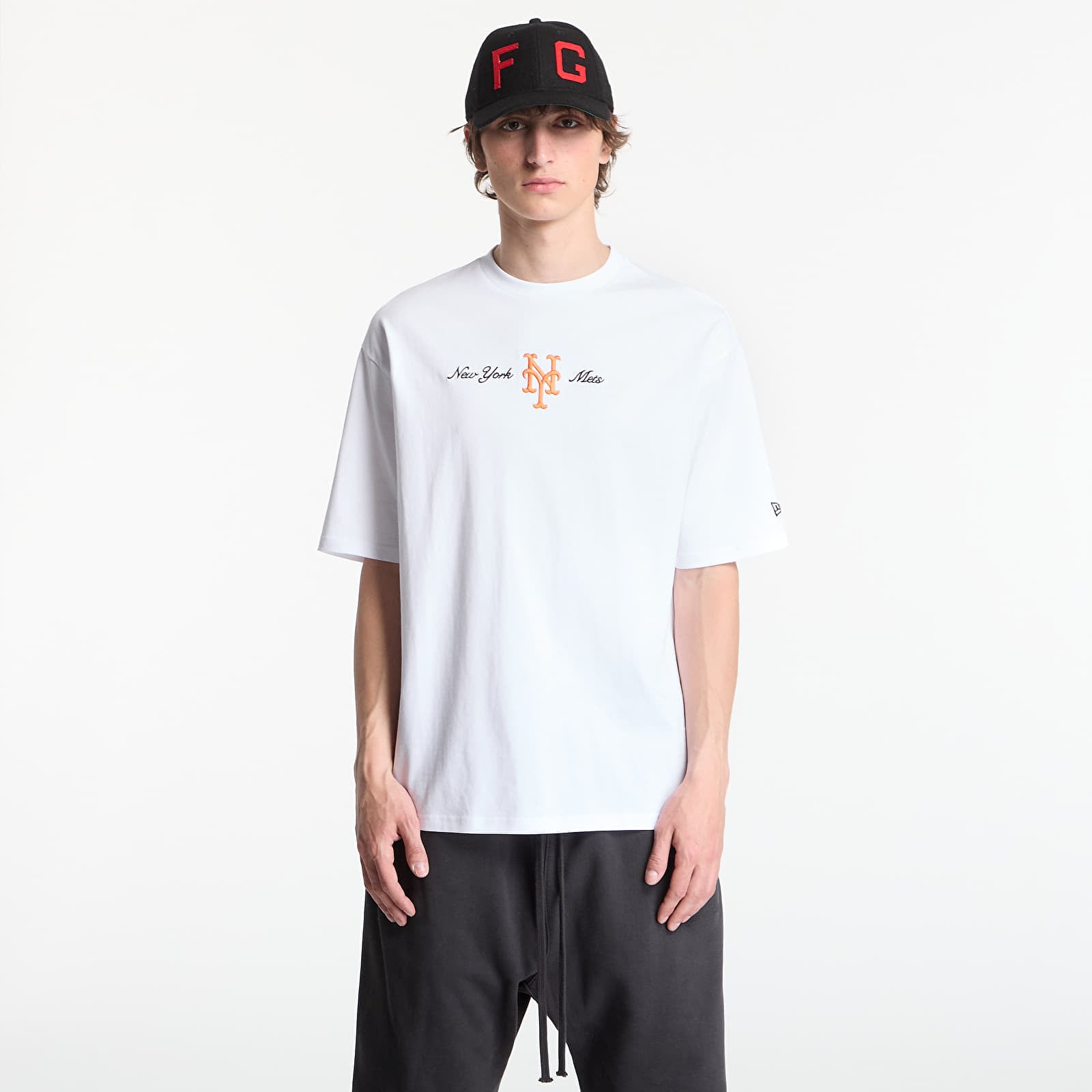 Muške majice kratkih rukava New Era MLB Script OS Tee New York Mets Optic White