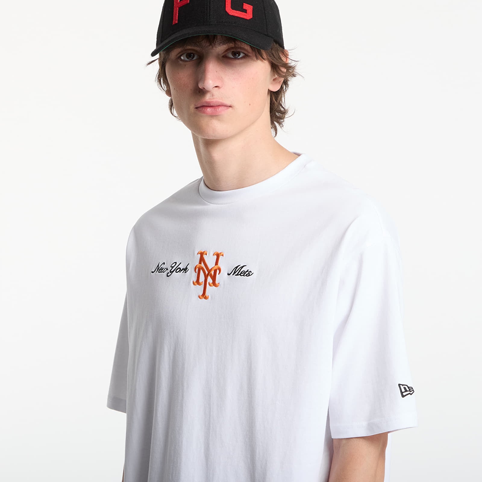 Muške majice kratkih rukava New Era MLB Script OS Tee New York Mets Optic White
