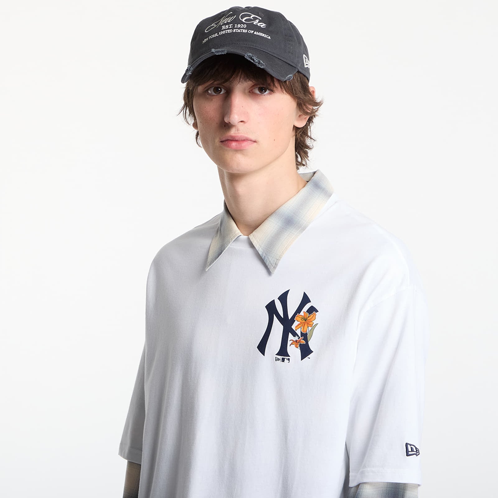 T-shirty męskie New Era MLB Floral OS Tee New York Yankees UNISEX Optic White