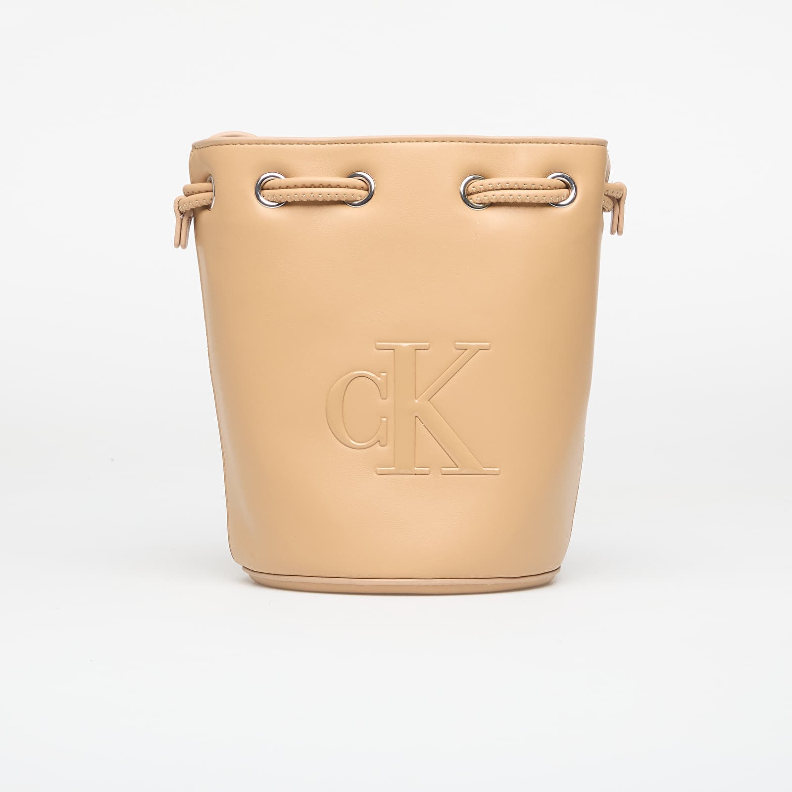 Genți de mână Calvin Klein Bold Ck Small Bucket Bag Tannin