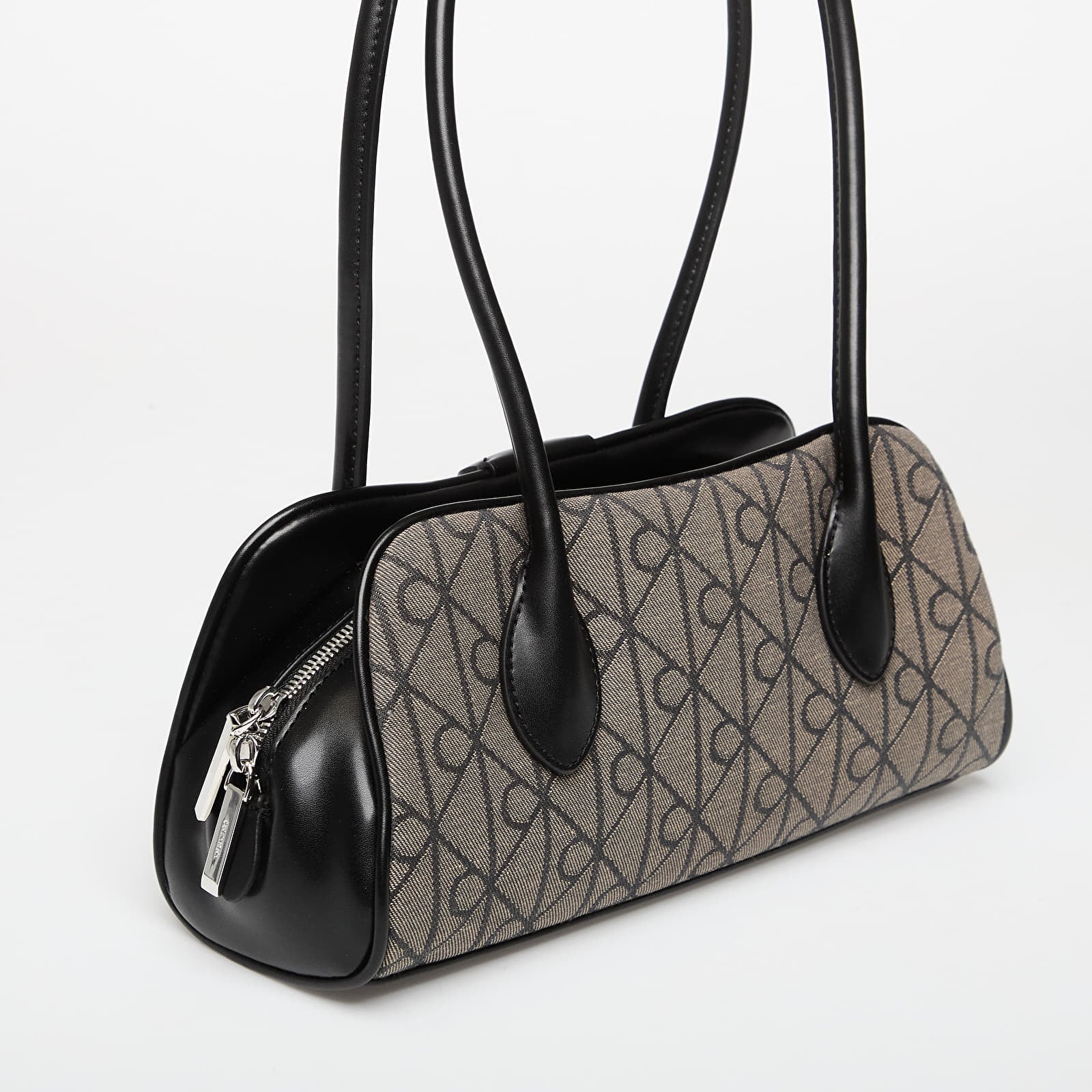 Genți de mână Calvin Klein Emblem Trio Jacquard Shoulder Ba Lotus Beige/ Black/ Aop Jacquard
