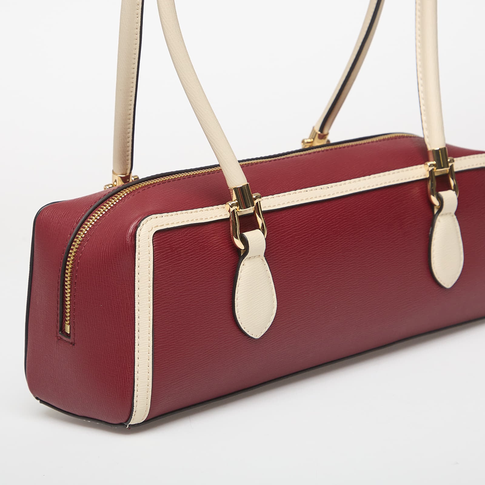 Genți de mână Tommy Hilfiger Grace Shoulder Bag Col Block Velvet Maroon