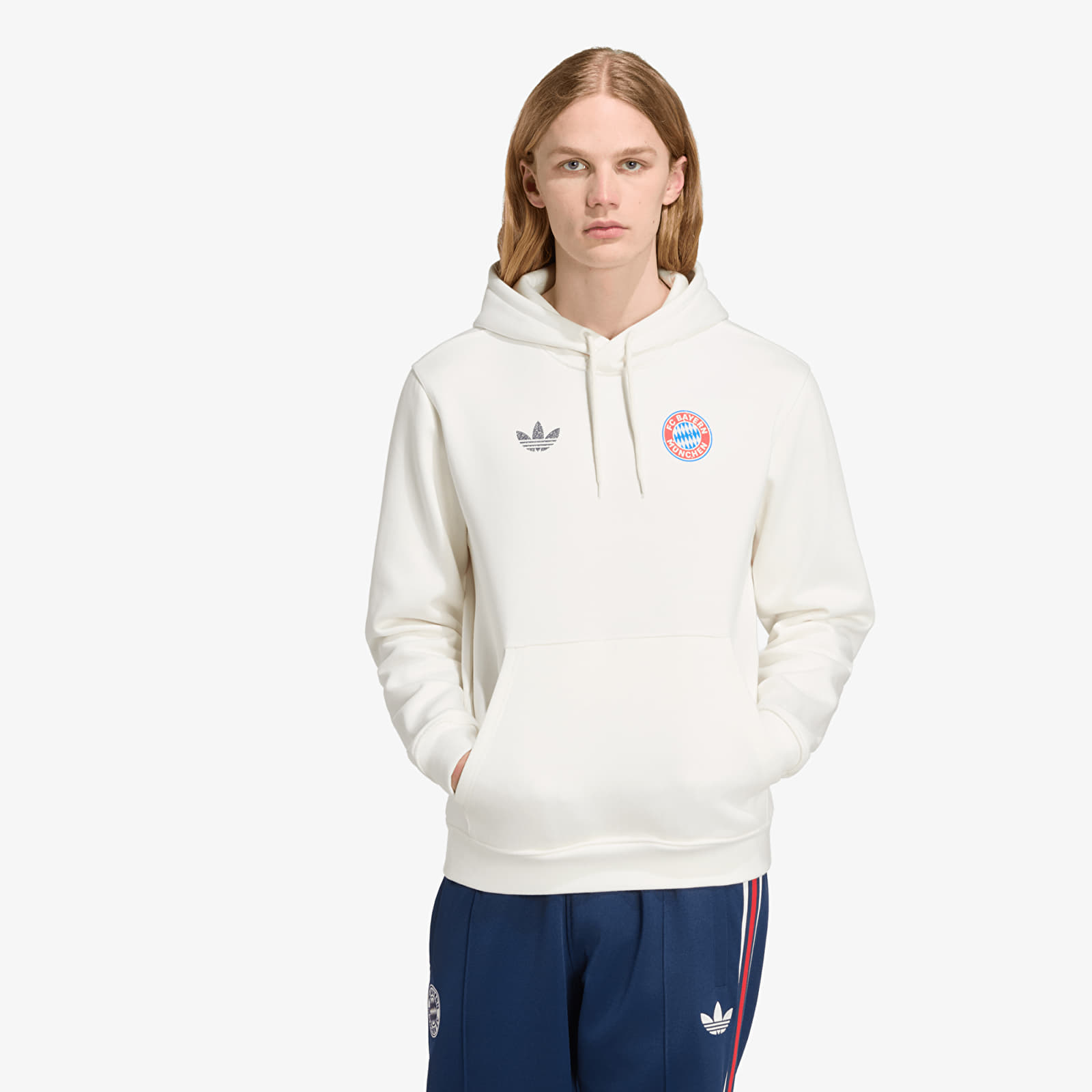 Sweatshirts til mænd adidas Fcb Og2 Gr Hd Core White